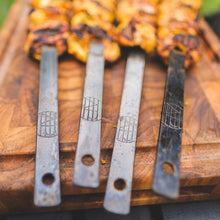 Load image into Gallery viewer, Hand Forged Broad Skewers x 4
