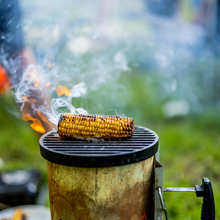 Load image into Gallery viewer, Sweet corn on cast iron chimney grill
