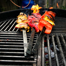 Load image into Gallery viewer, BLACK STEEL SKEWERS ON A BARBECUE
