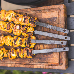 Hand Forged Broad Skewers x 4