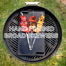 Load image into Gallery viewer, Hand forged broad skewers
